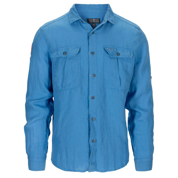 Bilde av Amundsen Safari Linen Shirt Garment Dyed  Azure Blue