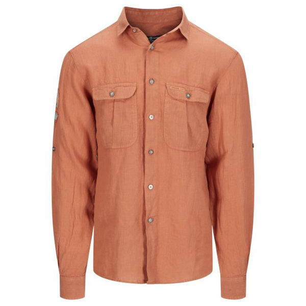 Amundsen Safari Linen Shirt G.Dyed Tangerine