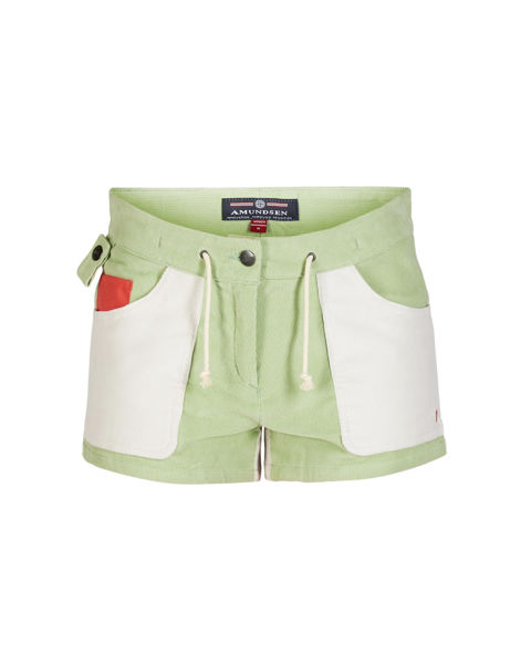 Amundsen 3Incher Cord Shorts Womens Lichen Green/Natural